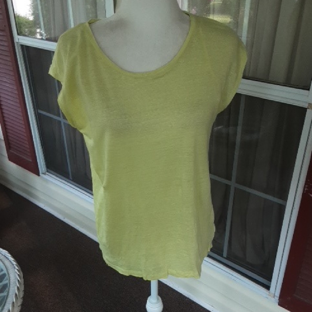 TAHARA 100% LINEN Yellow‎  Women's M Top